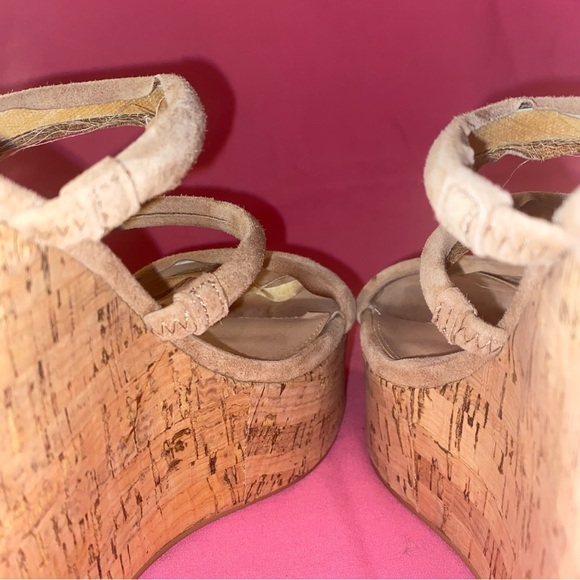 Steve Madden Tan Suede Strap Wedge Espadrille Platform Sandal High Heel 7 Women - Picture 7 of 16
